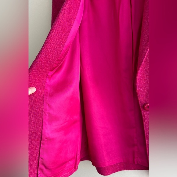 Pendleton Women's Fuchsia Wool Blazer, Bright Pink Jacket, Size Large - Picture 12 of 16